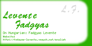 levente fadgyas business card